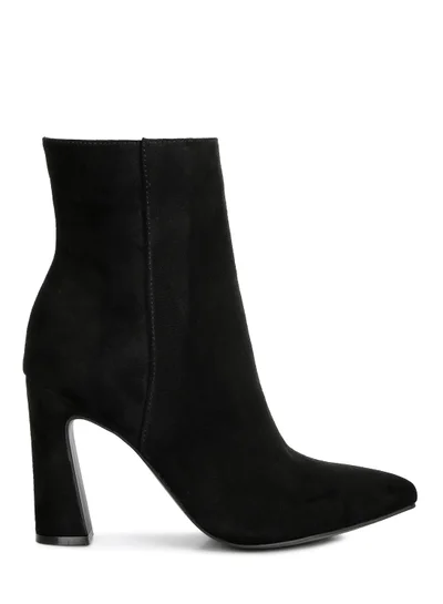 London Rag Black Block Heeled Ankle Boots