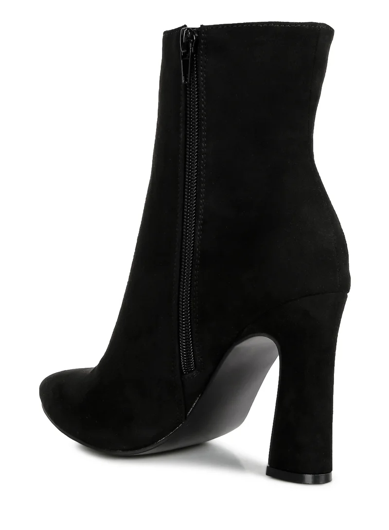 London Rag Black Block Heeled Ankle Boots