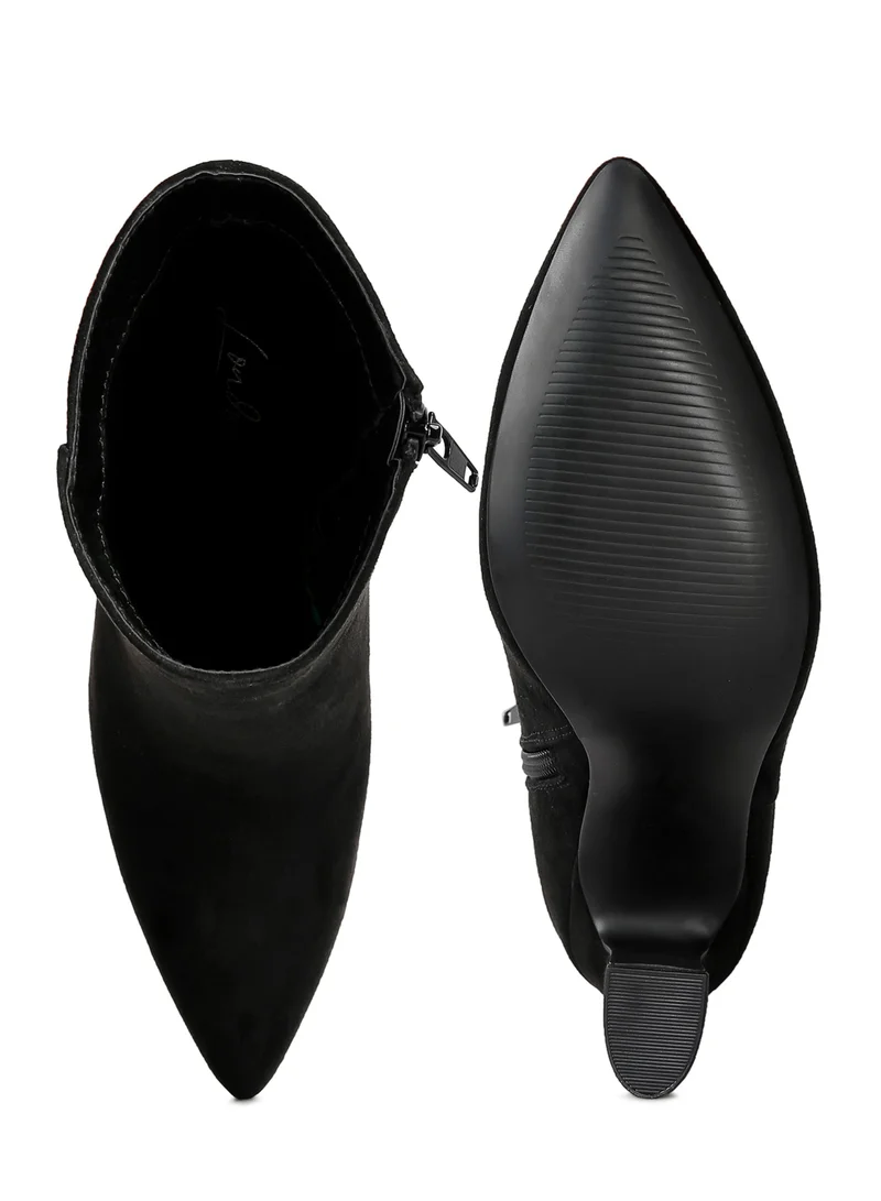 London Rag Black Block Heeled Ankle Boots