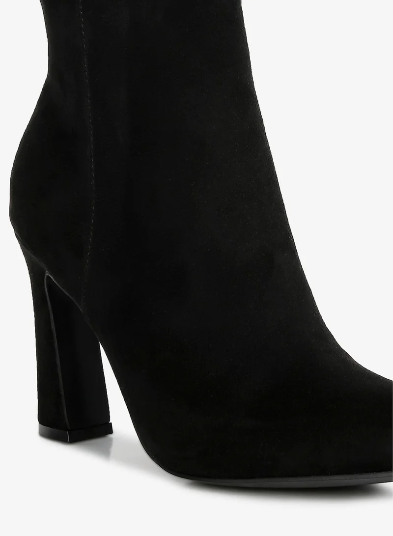 London Rag Black Black Block Heeled Ankle Boots for Women | Best Price UAE