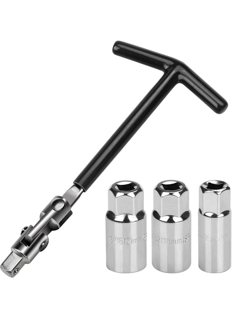 Gonice Spark Plug Wrench Set 4Pcs,Car Repair Parts Spark Plug Set, Car Repair Tool, Heavy Duty Chrome Spark Plug Removal 16mm 18mm & 21mm Tool Wrench suitable for Motorcycle  - Image 1