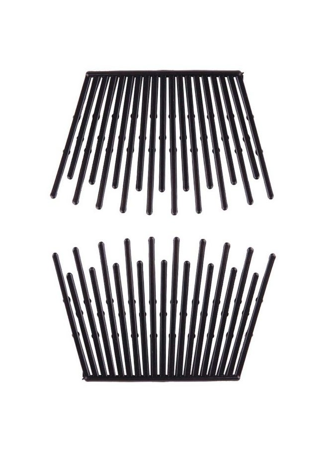 Teensery 6 Pairs Interlocking Hair Combs Double Side Comb Hair Jaw Clamps Hair Clips Ponytail Holder Hair Styling Accessories For Women Ladies Girls (Black)  - Image 2