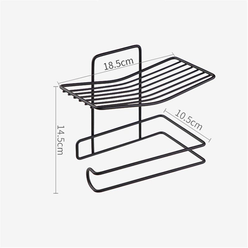 Gopendra Toilet Paper Holder Shelf Tissue Roll Towel Storage Rack Multifunctional Bathroom Shelf Wall Mount Tissue Holder with Mobile Phone Storage Shelf Rack Towel Rack Soap Dispenser Holder - Image 4