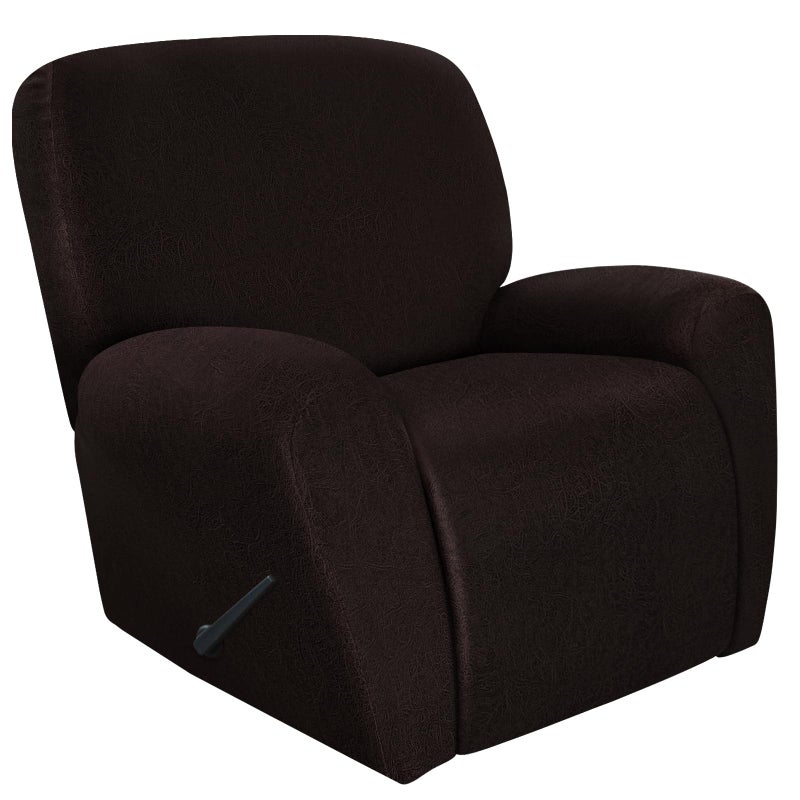 ANARACHON Recliner Chair Covers Leather Look 4 Pieces Recliner Covers Non Slip Soft Slipcovers for Large Recliners Furniture Protector Washable for Pets 1 Seater 05 Chocolate - Image 2