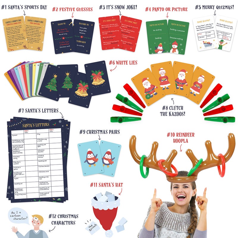 Gutter Games 12 Games of Christmas - 12 Hilarious Holiday Games [Family Party Games Pack for Kids, Teens & Adults] - by Beat That! Game - Image 5