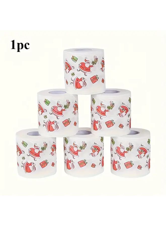 Christmas Toilet Paper Santa Claus Design Soft Bathroom Tissue Holiday Gift Box - Image 1