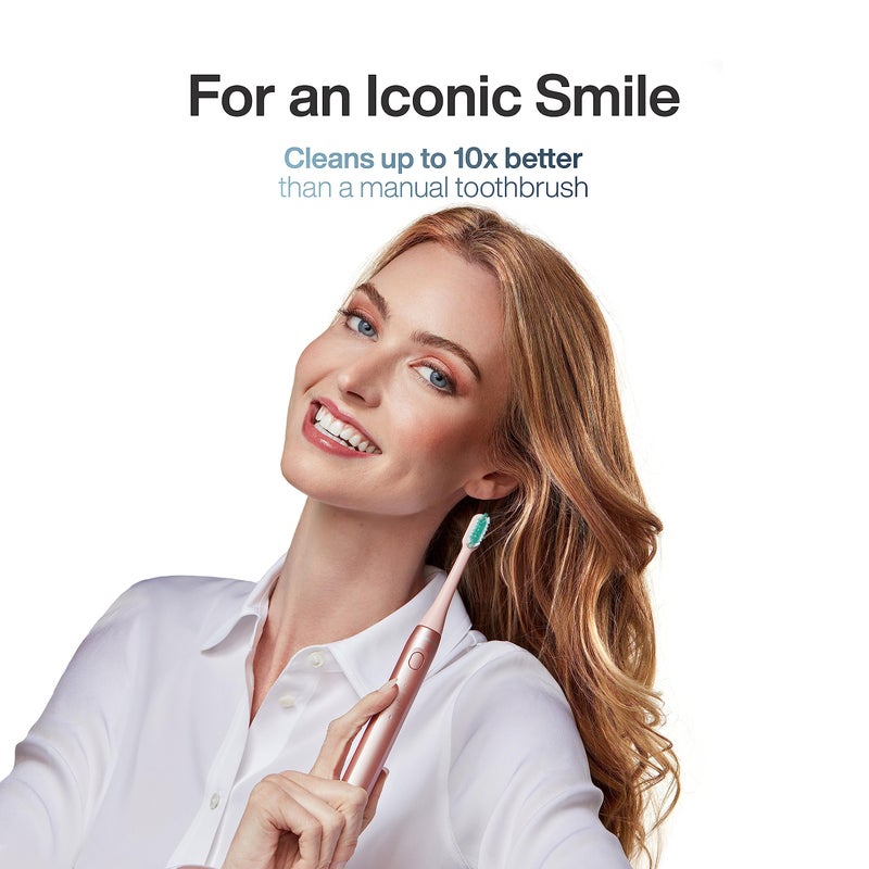 Aquasonic Icon ADA-Accepted Rechargeable Toothbrush | Magnetic Holder & Slim Travel Case | 2 Brushing Modes & Smart Timers | Gentle Micro-Vibrations (Blush) - Image 4