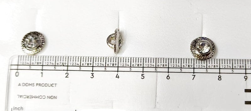 Pinkart Gem For a Gem 50pcs Silver Crystal Stone Round Shank Buttons Rhodium Button Crafts for Clothes Shirts Suits Coats Sweaters Wedding Dress Clothing Decorations Round 16L10mm - Image 2