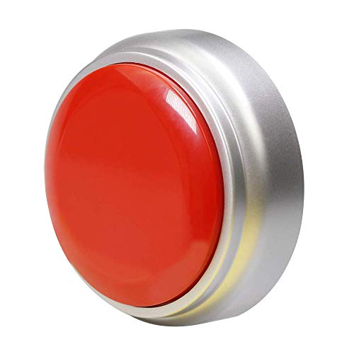NESIGHTION Voice Recorder Button,30 Second Recording,Talking Buttons,Record Sound Button for Gift Education, Easy Button,Funny Office Gift,Includes 2*AAA Batteries（Red + Silver） - Image 1