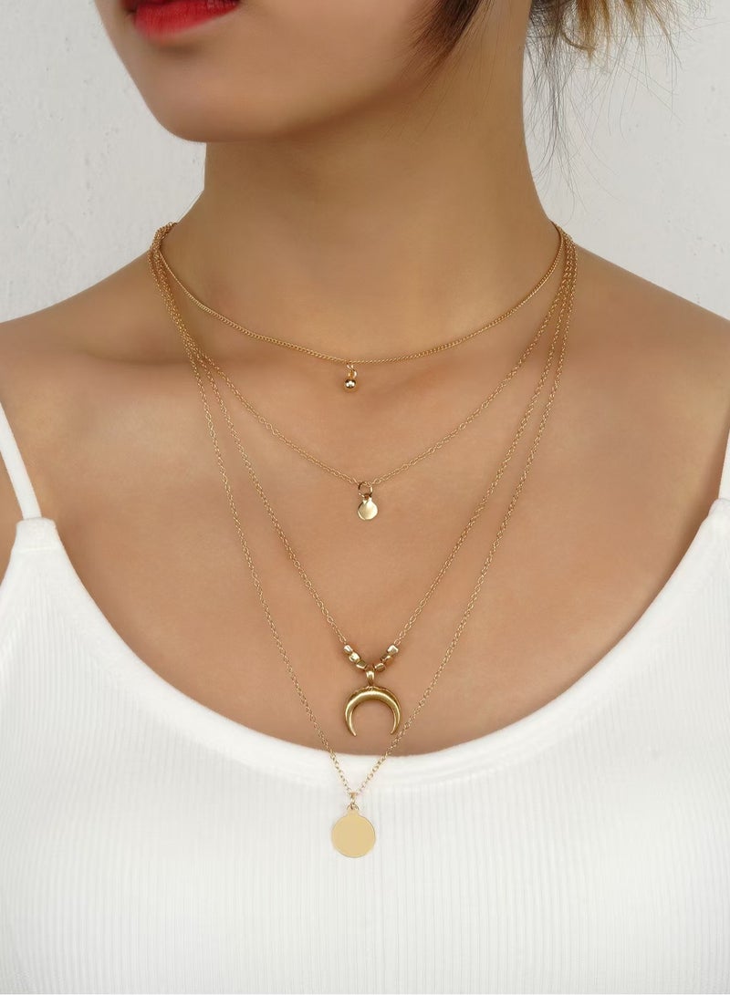 Akali Rose gold multi-layered stacked necklace - Image 1