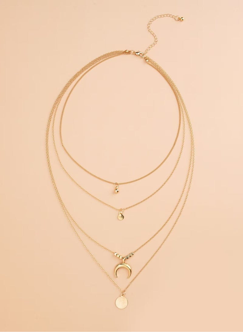 Akali Rose gold multi-layered stacked necklace - Image 3