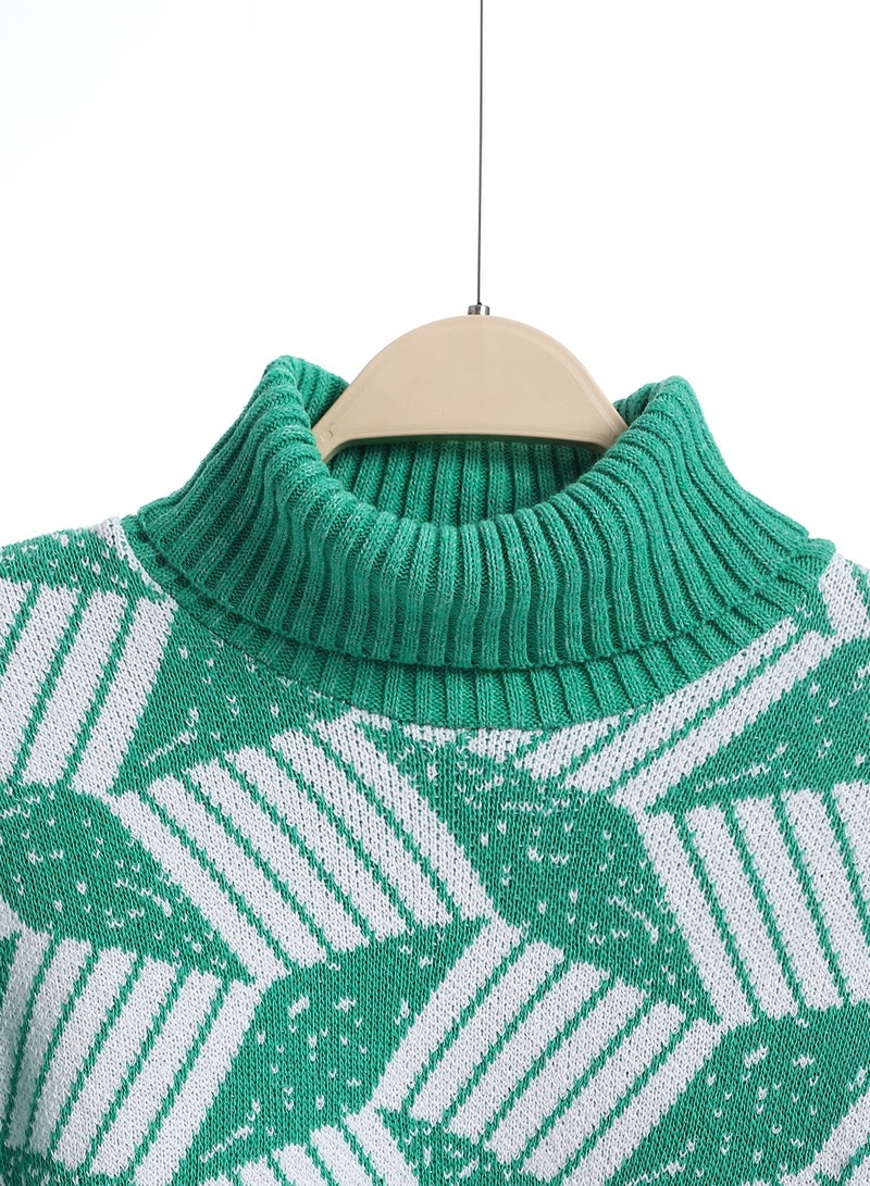 Caesar Girls Wool Pullover With Mutlicolour Design  - Image 3