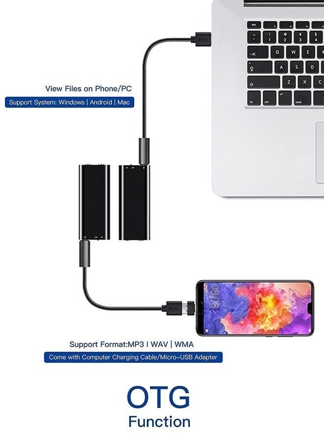 فورمور مسجل صوت 64 جيجابايت تسجيل مستمر 375 ساعة USB بتقنية MP3 للاستخدام اليومي والمكتبي والمنزلي - Image 5