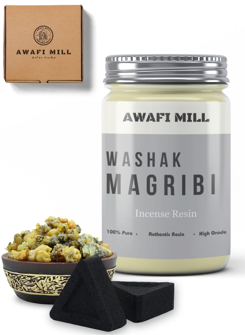 Washak Magribi Frankincense Resin | Moroccan Galbanum Incense with Triangle Charcoal Tablet