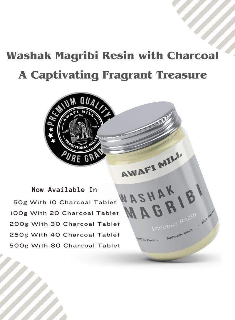 Washak Magribi Frankincense Resin | Moroccan Galbanum Incense with Triangle Charcoal Tablet