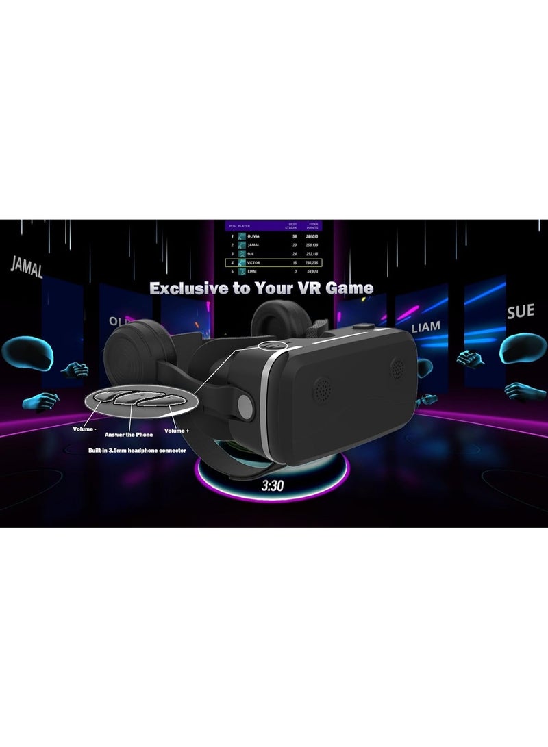في آر شينيكون نظارات الواقع الافتراضي 3D للهواتف المحمولة، نظارات ألعاب الواقع الافتراضي، مع سماعات رأس مدمجة للهواتف من 4.5 إلى 7.2 بوصة - Image 4