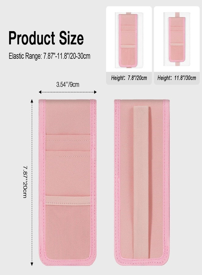 MoKo Elastic Pen Holder for Notebook, Pencil Holder wth Zipper Pocket, Adjustable Pen Pouch for Hardcover Journals, Notebooks, Planners, Binders, Pink - Image 2