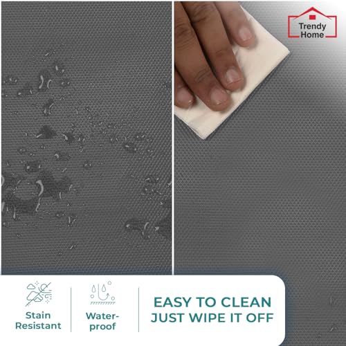 Senego by Trendy Home Anti-Slip Mat for Kitchen (45 cm x 1 m), Food Grade & Washable, Mat for Fridge, Shelves, Cupboards, EVA Shelf Liner Sheet for Drawers & Wardrobe (Diamond Texture, Grey) - Image 3