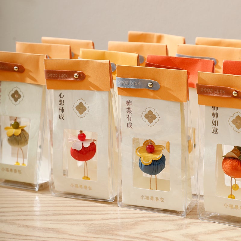 Sachet, Sachet, Paper Blessing Sachet, Persimmon Persimmon Wishful Persimmon Sachet, Car-Mounted Peace Charm, Mobile Phone Pendant, Hand Companion - Image 2
