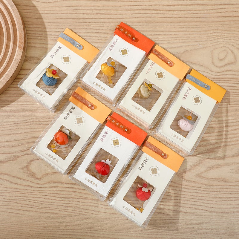 Sachet, Sachet, Paper Blessing Sachet, Persimmon Persimmon Wishful Persimmon Sachet, Car-Mounted Peace Charm, Mobile Phone Pendant, Hand Companion - Image 4