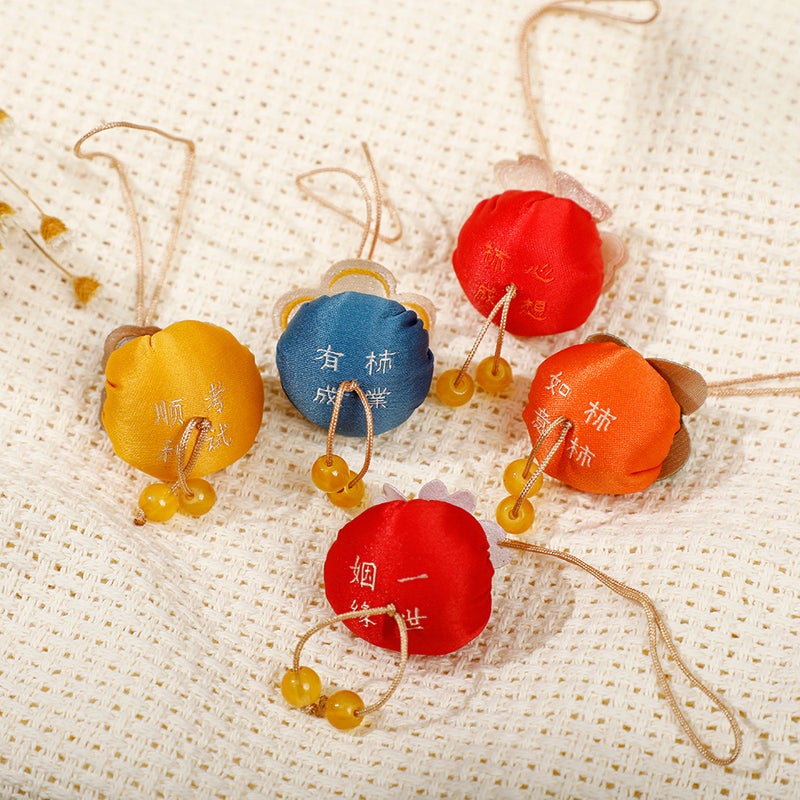 Sachet, Sachet, Paper Blessing Sachet, Persimmon Persimmon Wishful Persimmon Sachet, Car-Mounted Peace Charm, Mobile Phone Pendant, Hand Companion - Image 3