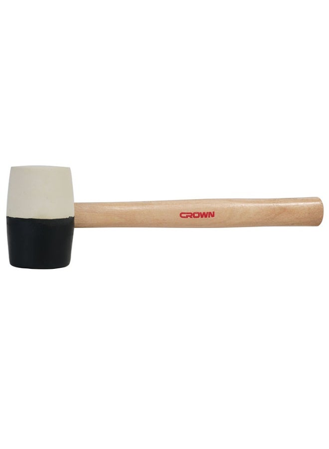 Crown Rubber Mallet Hammer 16 Oz Wooden Handle - Image 1
