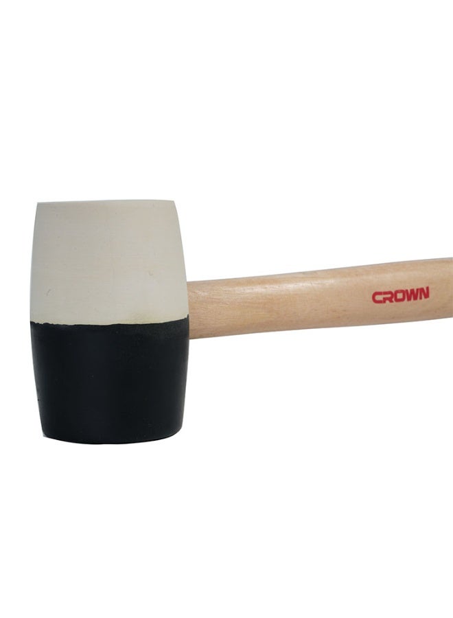 Crown Rubber Mallet Hammer 16 Oz Wooden Handle - Image 2