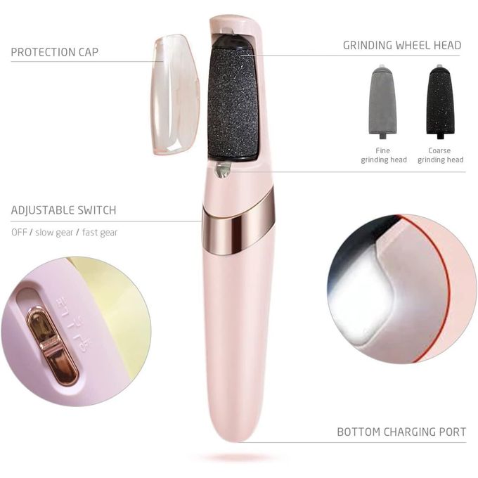 Electric pedicure device for foot care, double-headed foot file, callus and dead skin remover, foot scrubber and foot care device - Image 2