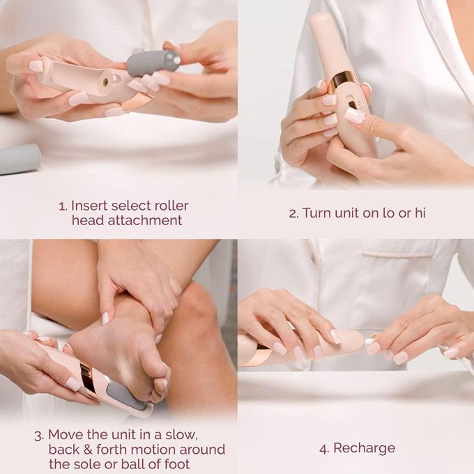Electric pedicure device for foot care, double-headed foot file, callus and dead skin remover, foot scrubber and foot care device - Image 3