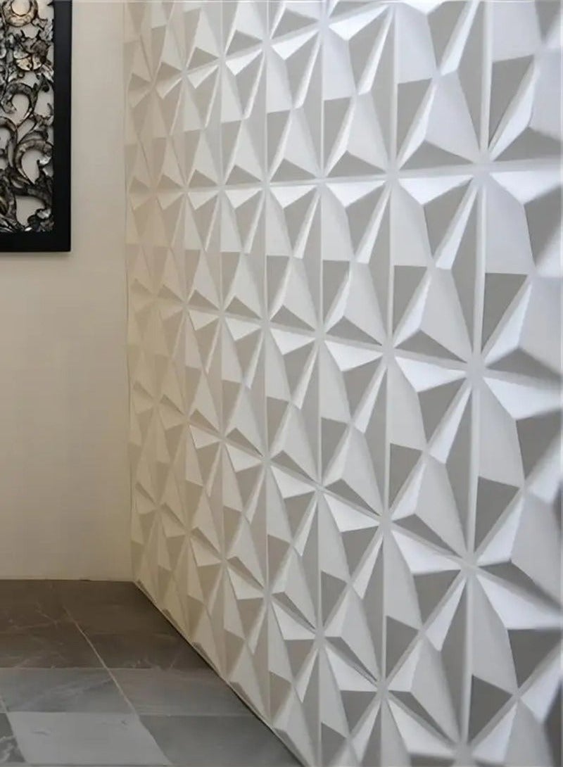 12 Pcs 3D Wall Panel 3D Texture PVC Wallpaper Diamond Design Decorative Wall Cover For Living Room Lobby Bedroom Office Each 30x30cm