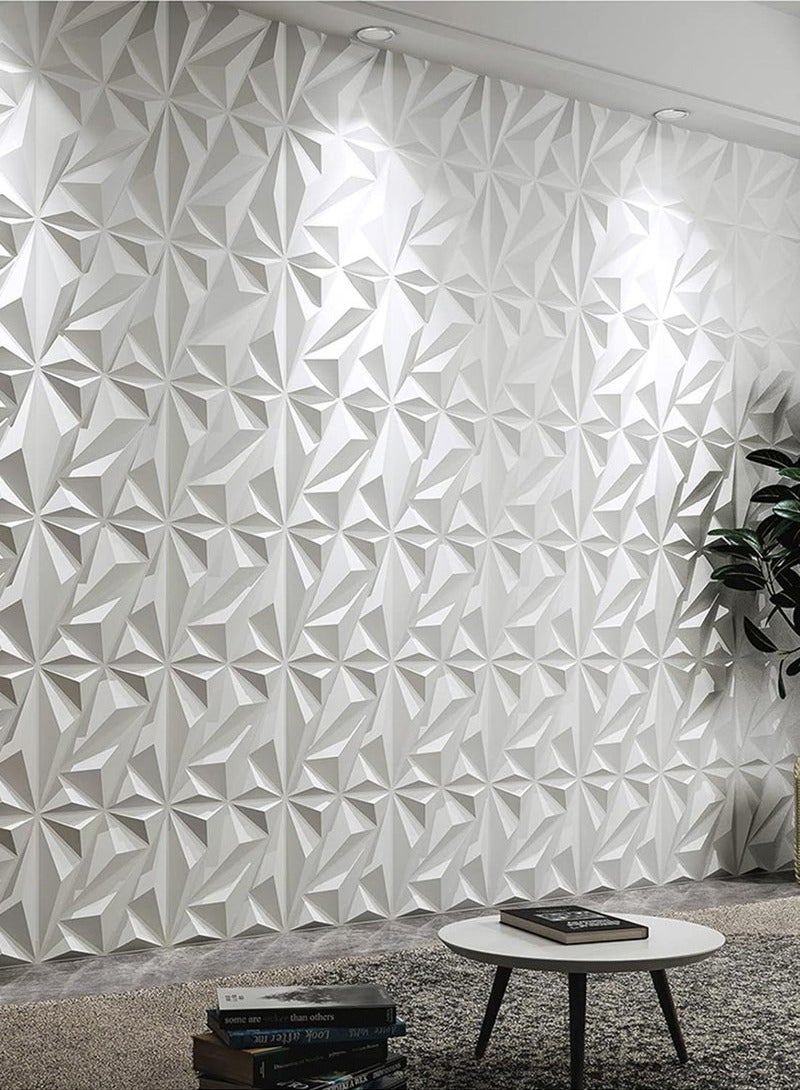 12 Pcs 3D Wall Panel 3D Texture PVC Wallpaper Diamond Design Decorative Wall Cover For Living Room Lobby Bedroom Office Each 30x30cm