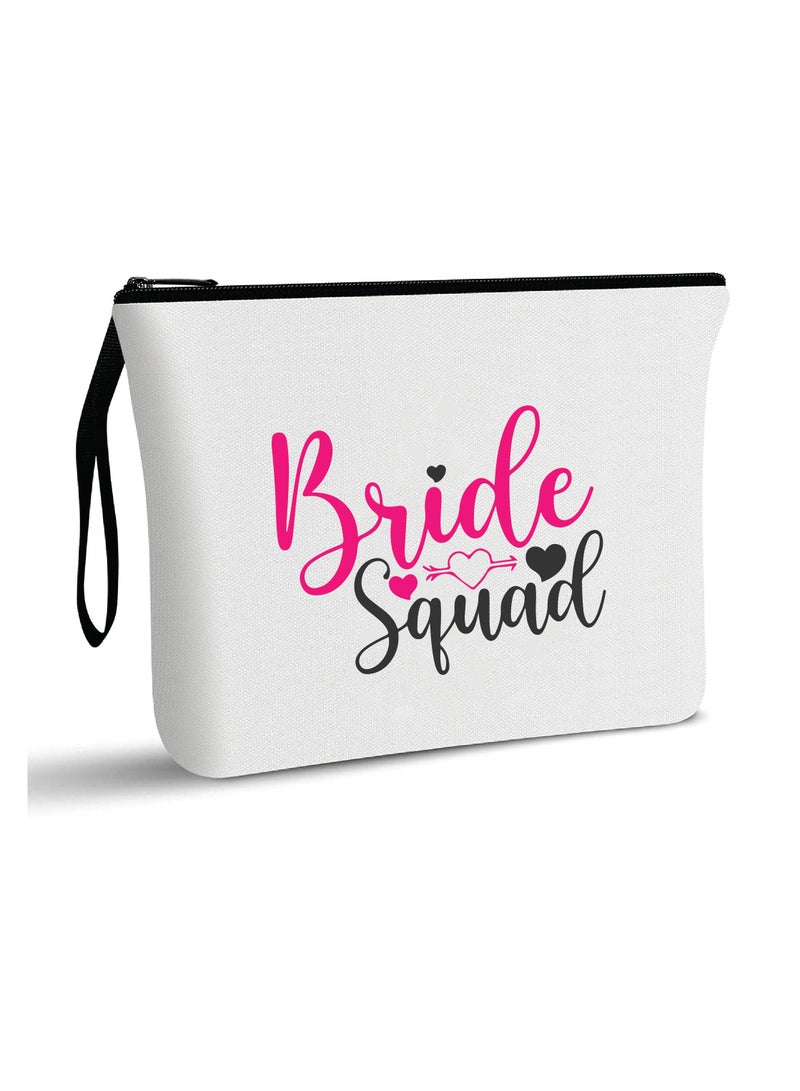 PRINTSHOP4ME Bride Squad Cosmetic Bags for Your Wedding Crew - Cosmetic Pouches - Makeup Bags for the Perfect Pre-Wedding Party - Image 1