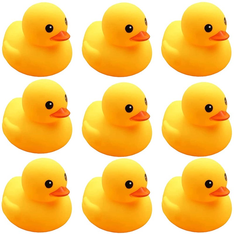 CICITOYWO Yellow Rubber Ducks 10pcs Preschool Bath Toys Bathtub Floating Squeaky Duckies Gift for Baby Shower Infants Kids Toddler Party Decoration