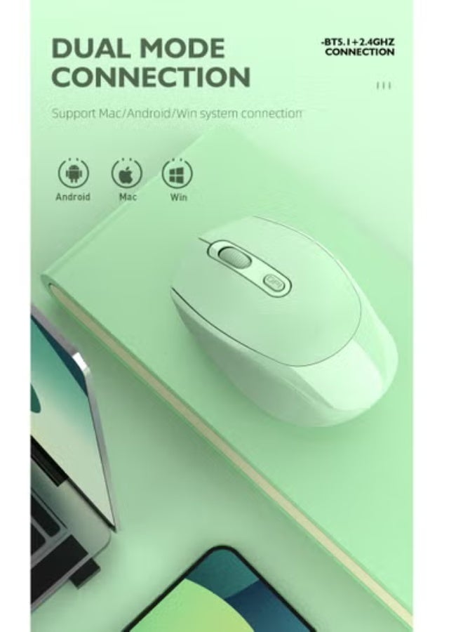 GULFLINK M107 2.4G Wireless Mouse Ergonomic Office Mouse with 3-gear Adjustable DPI Built-in 500mAh Green - Image 2