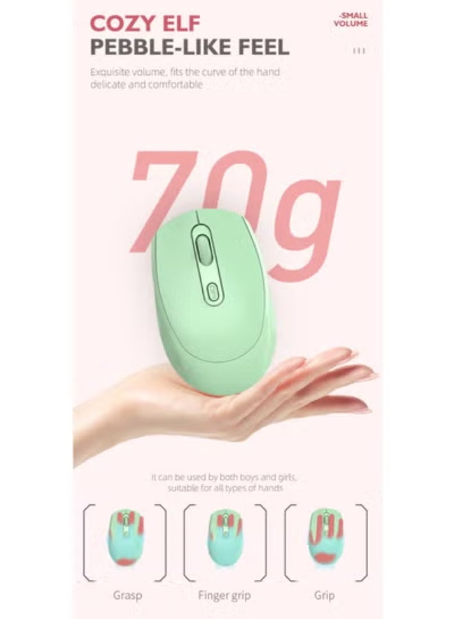 GULFLINK M107 2.4G Wireless Mouse Ergonomic Office Mouse with 3-gear Adjustable DPI Built-in 500mAh Green - Image 4