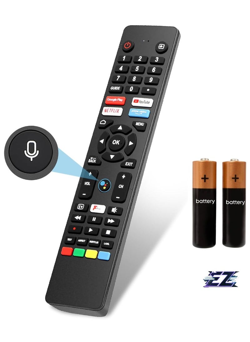 Voice Remote Control RM-C3250 RMC3250 Compatible with JVC Smart 4K UHD HDR LED LCD TV, Features Netflix, YouTube, Prime Video, Google Play Buttons – No Setup Required (LT-32CA690)
