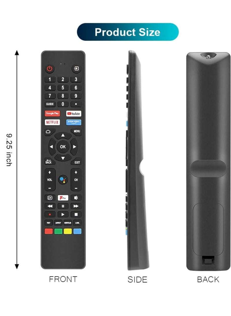 Voice Remote Control RM-C3250 RMC3250 Compatible with JVC Smart 4K UHD HDR LED LCD TV, Features Netflix, YouTube, Prime Video, Google Play Buttons – No Setup Required (LT-32CA690)