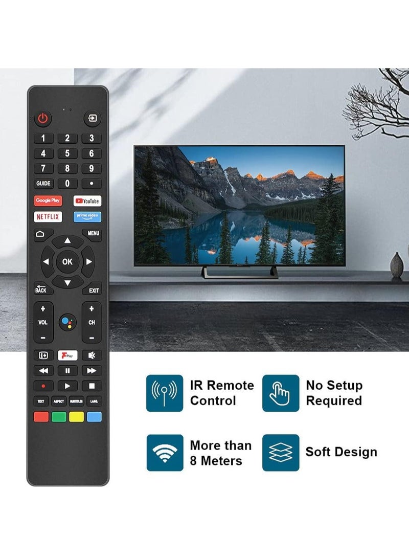 Voice Remote Control RM-C3250 RMC3250 Compatible with JVC Smart 4K UHD HDR LED LCD TV, Features Netflix, YouTube, Prime Video, Google Play Buttons – No Setup Required (LT-32CA690)