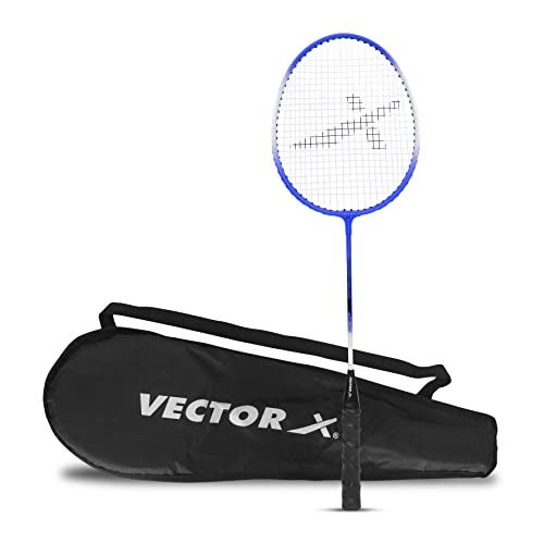 Vector X VXB-150 Badminton Racquet Aluminium Lightweight Racket for Beginners & Adults Durable Frame, Comfortable Grip, Outdoor Sports Practice, Training & Recreational Play (1 PC+ 3/4 Cover, Blue) - Image 1