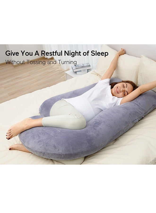 U Shaped Pregnancy Full Body Maternity Pillow With Removable Cover - Support For Back, Legs, Belly, Hips For Pregnant Women, 57 Inch Pregnancy Pillow For Women  - Image 2