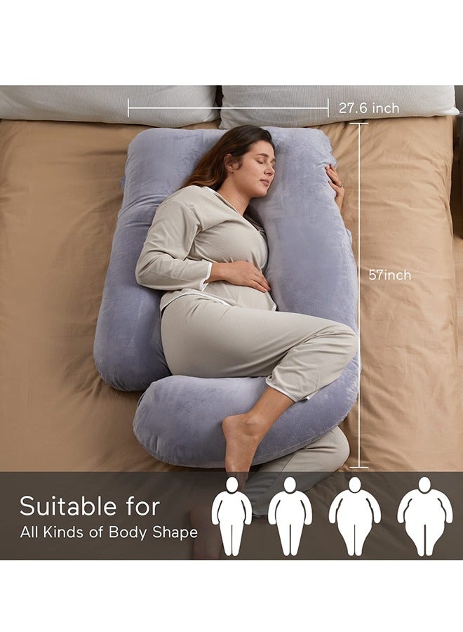 U Shaped Pregnancy Full Body Maternity Pillow With Removable Cover - Support For Back, Legs, Belly, Hips For Pregnant Women, 57 Inch Pregnancy Pillow For Women  - Image 5