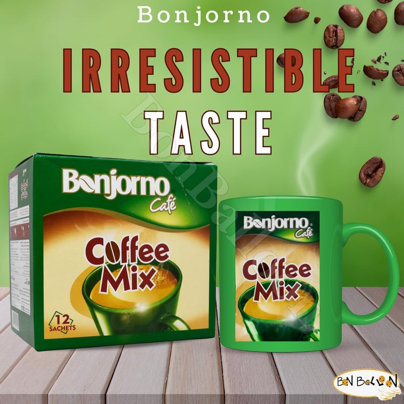 Bonjorno Coffee Mix 2 x 1 Coffee + Creamer Unsweetened and Refreshing (Pack of 1 12 Sachets), Small - Image 4