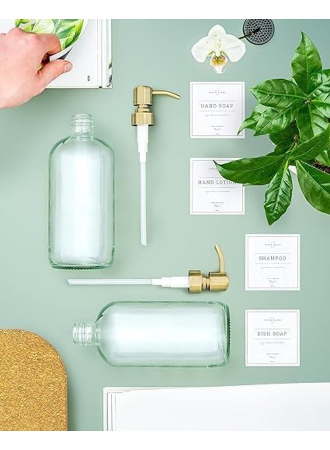 Entice Goods أنتايس جودز | موزع صابون زجاجي شفاف 2 عبوة مضخة ذهبية شديدة الوضوح - Image 2