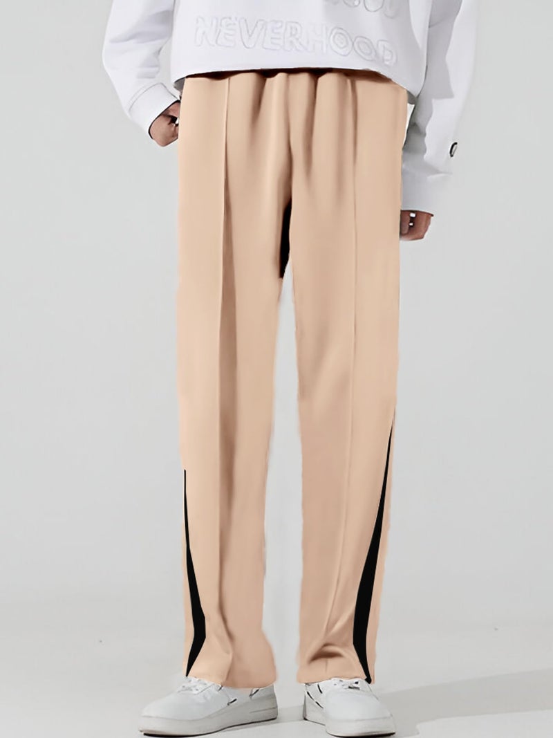Jump Cuts Mens Color Block Beige and Black Polyester Side Pockets Cargo - Image 3