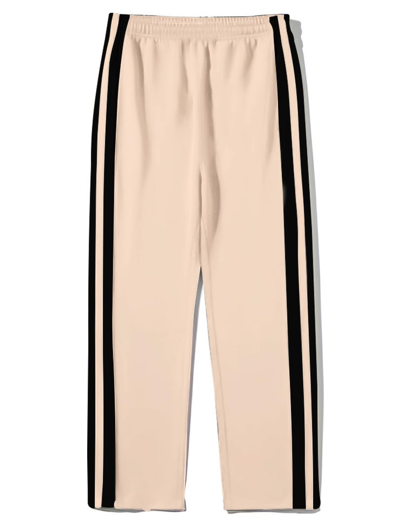 Jump Cuts Mens Color Block Beige and Black Polyester Side Pockets Cargo - Image 5