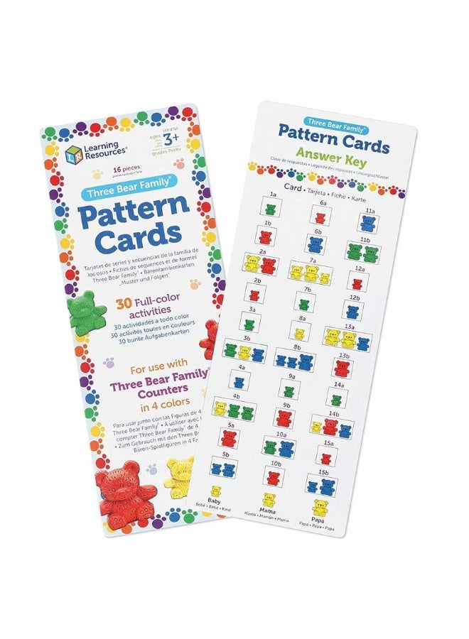 Learning Resources Learning Resources Three Bear Family Pattern Cards, Homeschool, Early Math Skill Learning, Bears Not Included, Ages 3+ - Image 5