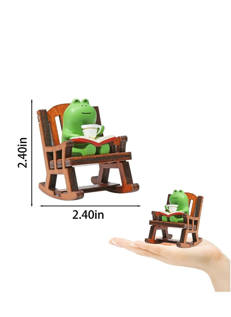 Generic - Miniature Frog Figurines Statue Desk Bedroom Decor Gifts Indoor, Cute Frog Figure Collectibles Lovers Home Decorations, Funny Frog Sculpture Desktop Decoration for Plant, Shelf, Table, Garde - Image 1