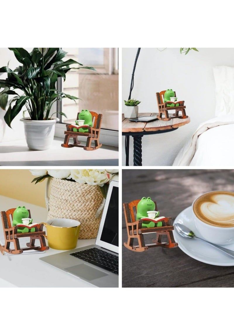 Generic - Miniature Frog Figurines Statue Desk Bedroom Decor Gifts Indoor, Cute Frog Figure Collectibles Lovers Home Decorations, Funny Frog Sculpture Desktop Decoration for Plant, Shelf, Table, Garde - Image 1
