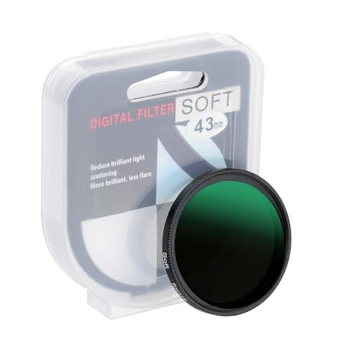 PATIKIL 43mm Mist Filter, Dreamy Soft Diffusion Filter Fog Effect Camera Lens Filter Slim Optical Glass with Lens Cap for Video Vlog Portrait Photography, Black - Image 1