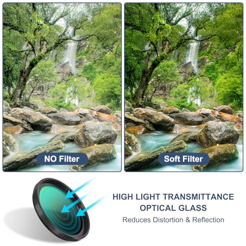 PATIKIL 43mm Mist Filter, Dreamy Soft Diffusion Filter Fog Effect Camera Lens Filter Slim Optical Glass with Lens Cap for Video Vlog Portrait Photography, Black - Image 5